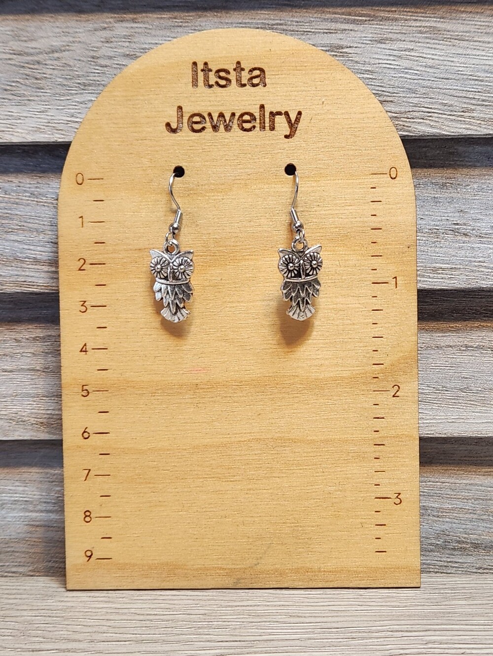 Owl Earrings On Stainless Steel French Earwires A03